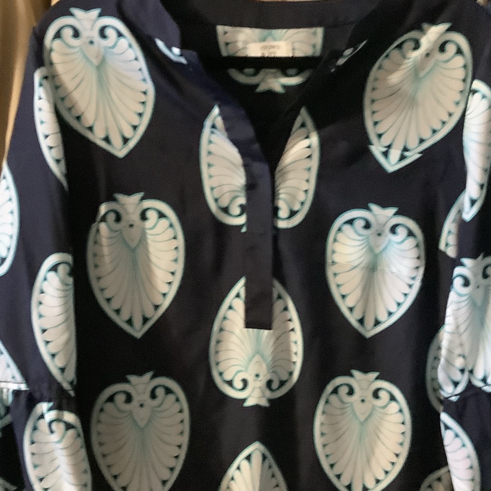 Crown & Ivy Navy‎ and Light Blue Midi Dress